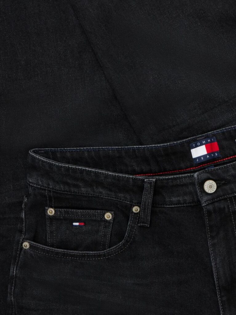 Denim Blugi Negri Ryan Cu Croiala Slim Dreapta  Barbati