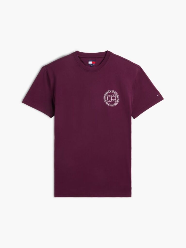 Rosu T-Shirt Din Jerseu Cu Steag Undulat Pe Spate  Barbati