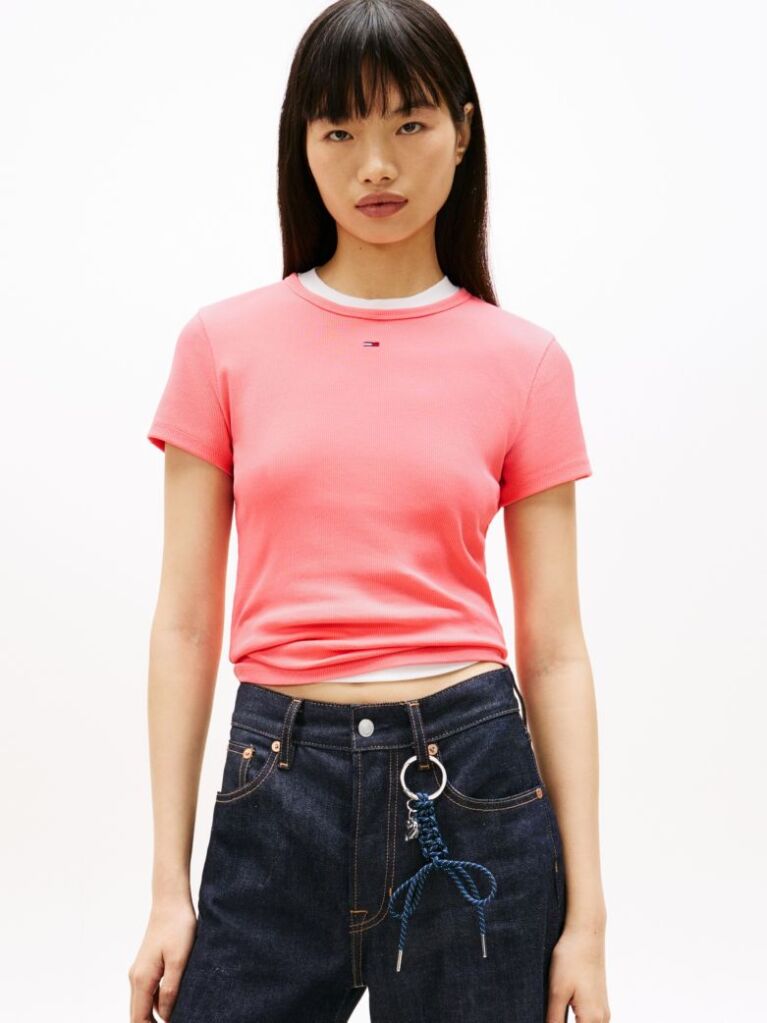Roz Tricou Slim Essential  Femei