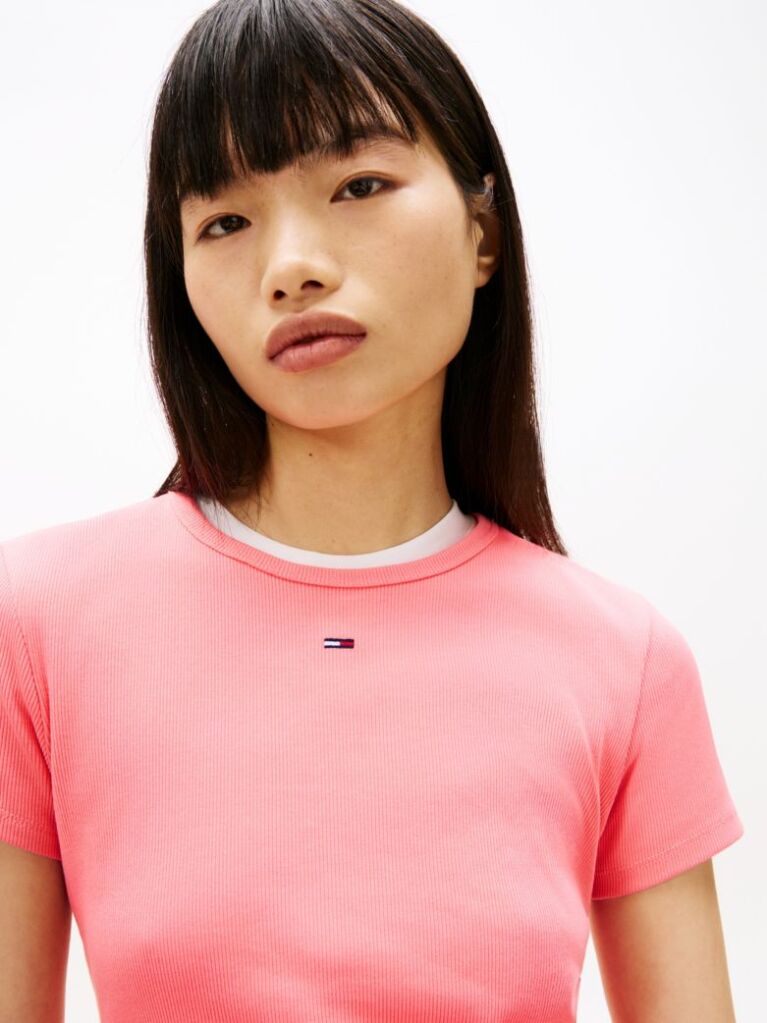 Roz Tricou Slim Essential  Femei