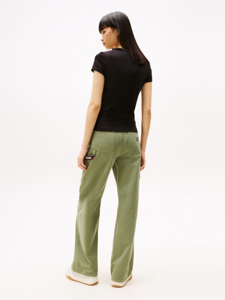 Negru Tricou Essential Slim Fit Cu Guler In V  Femei