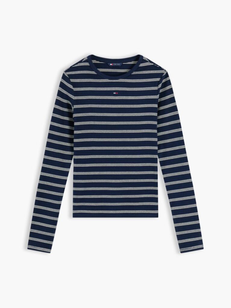 Multi Tricou Slim Cu Maneca Lunga Si Guler Riplat  Femei