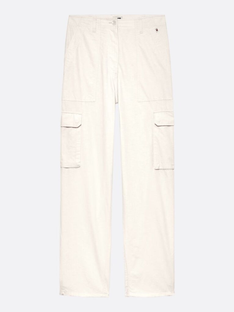 Beige Harper High Rise Mom Cargo Trousers  Women