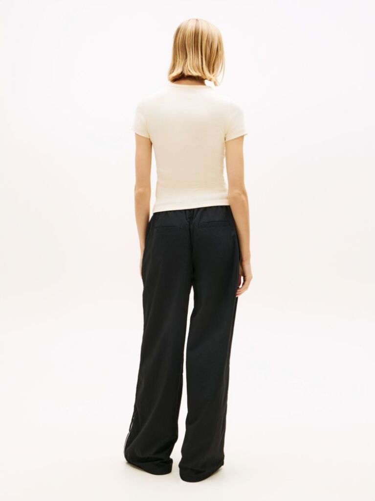Galben TricouTommy Badge Ribbed Slim   Femei