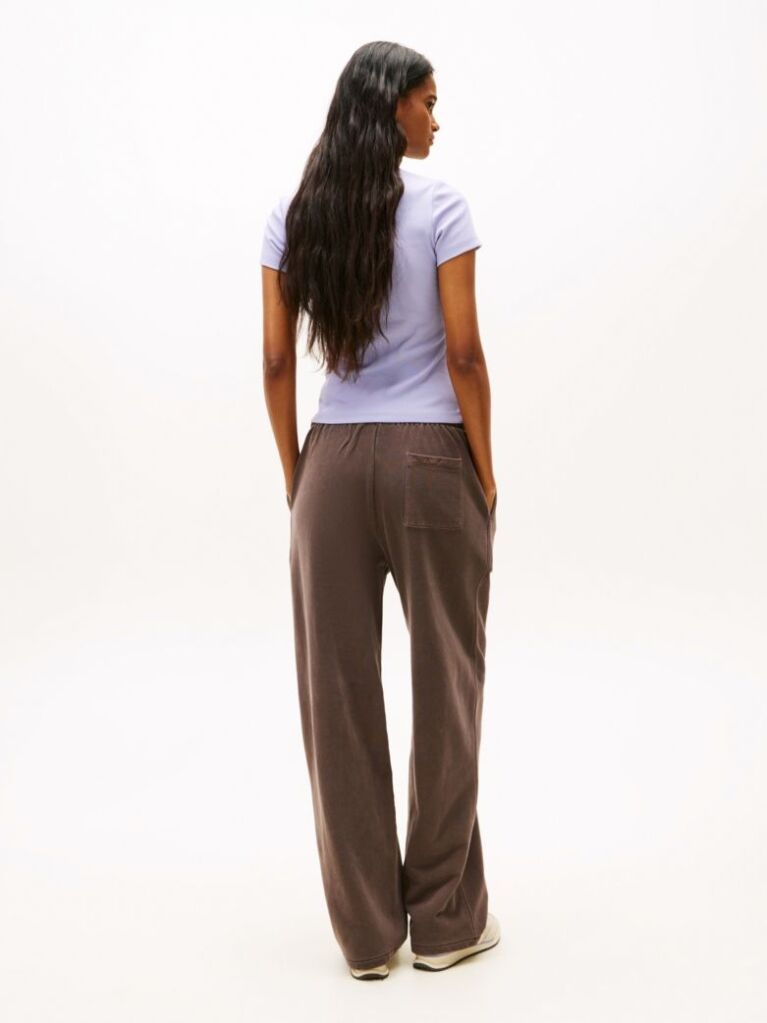 Mov TricouTommy Badge Ribbed Slim   Femei