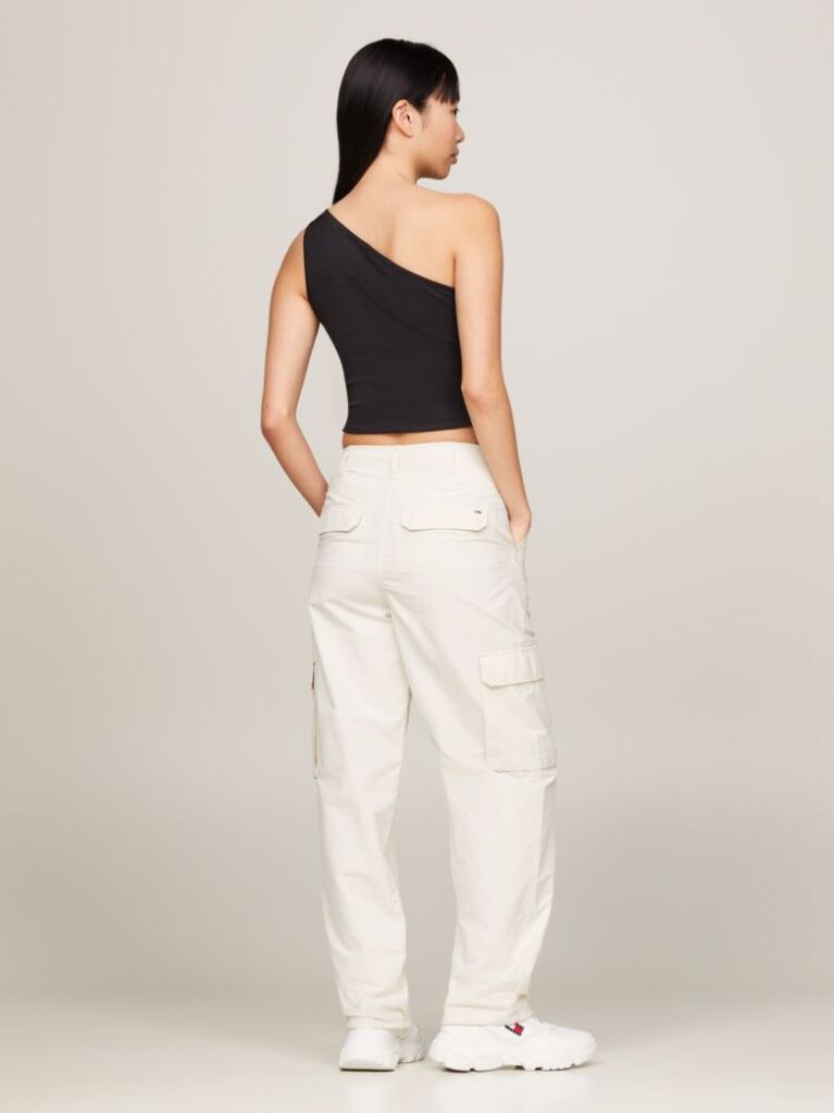 Black Asymmetrical Cropped Tank Top  Women