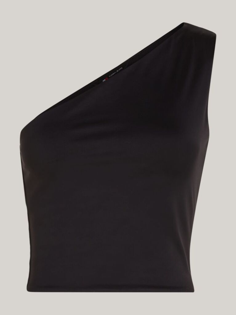 Black Asymmetrical Cropped Tank Top  Women