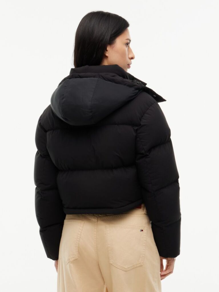 Negru Geaca Puffer Alaska Din Puff Cu Croiala Lejera  Femei