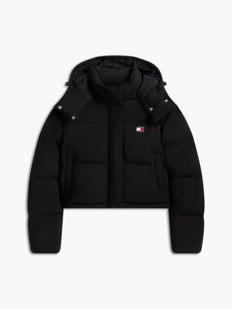 Negru Geaca Puffer Alaska Din Puff Cu Croiala Lejera  Femei