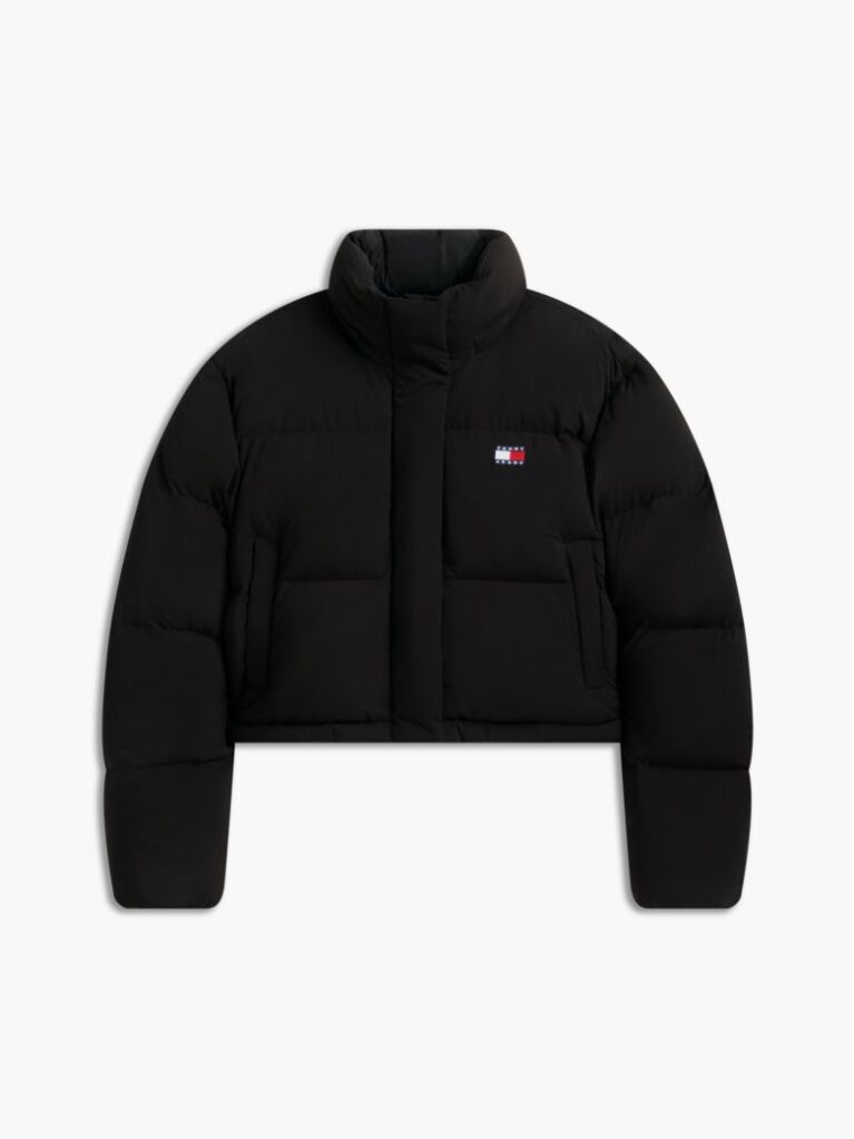 Negru Geaca Puffer Alaska Din Puff Cu Croiala Lejera  Femei
