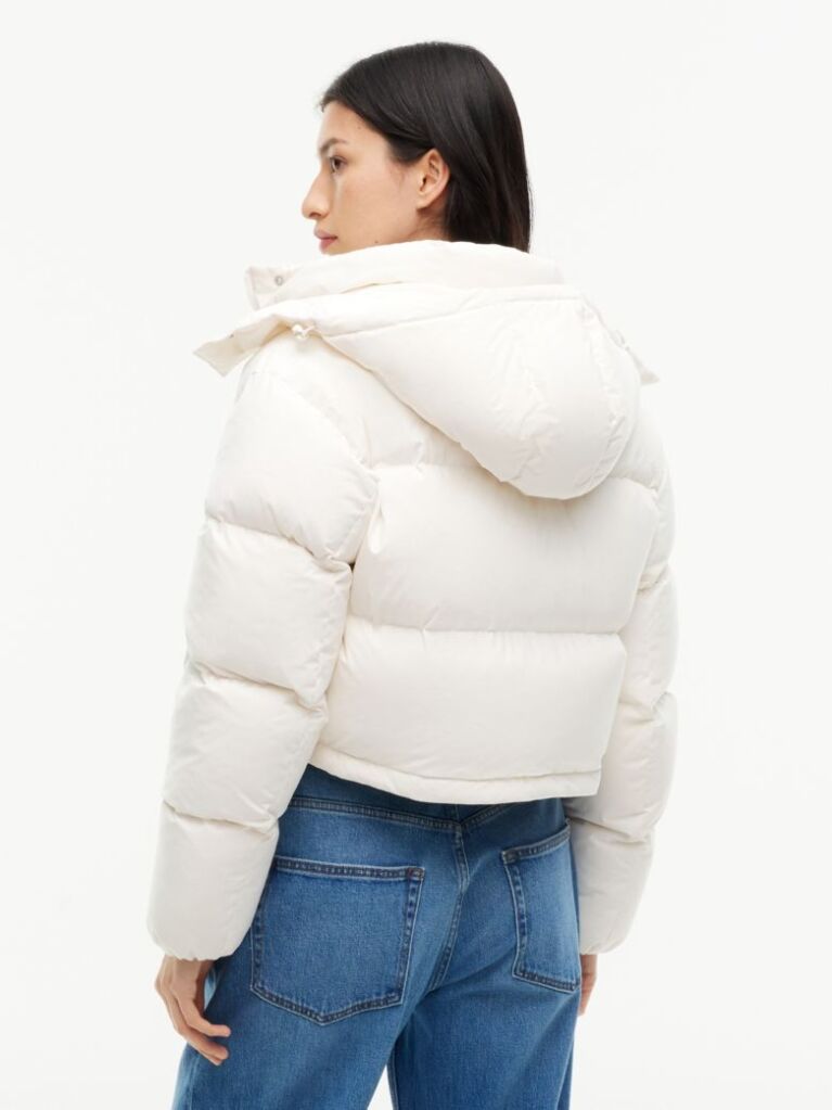 Alb Geaca Puffer Alaska Din Puff Cu Croiala Lejera  Femei