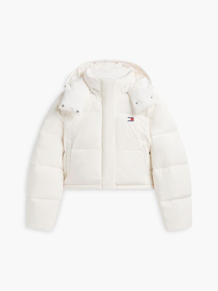 Alb Geaca Puffer Alaska Din Puff Cu Croiala Lejera  Femei