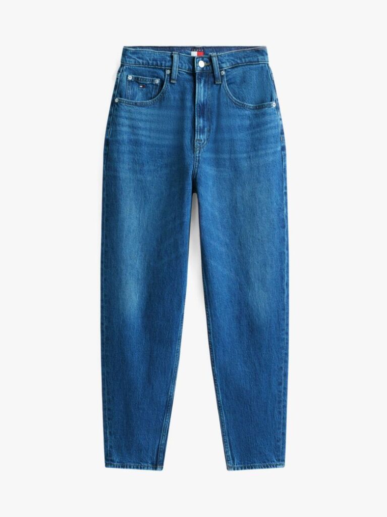 Denim Mom Jeans Tapered Cu Talie Ultra Inalta  Femei