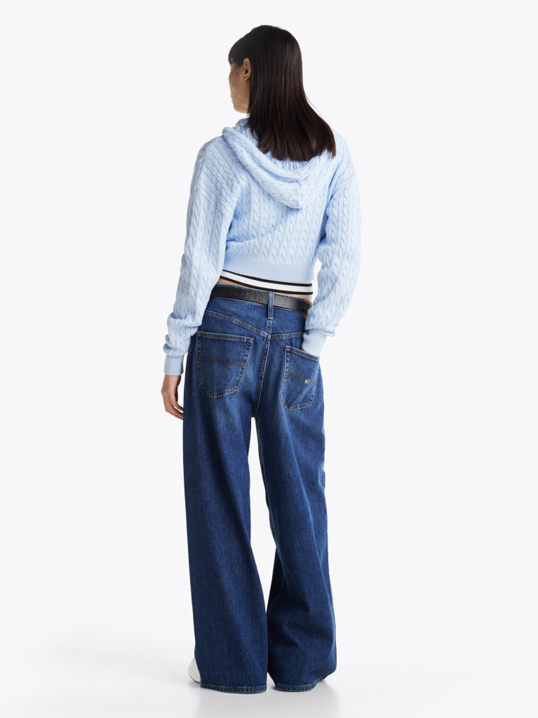 Blue Cable Knit Zip-Thru Sweatshirt  Women