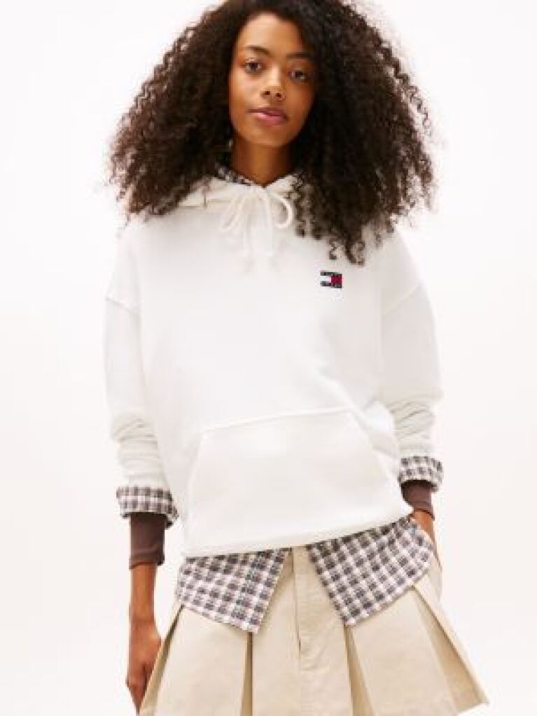 White Badge Boxy Fit Hoody  Women