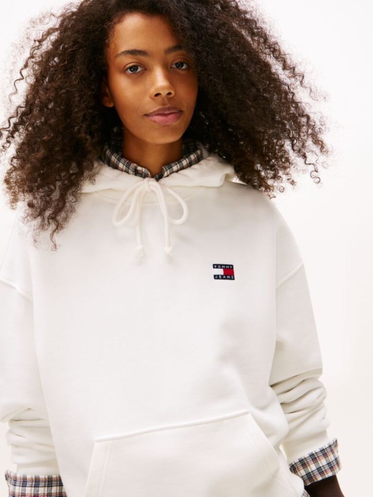 White Badge Boxy Fit Hoody  Women
