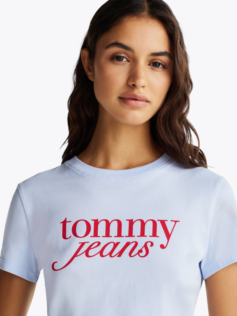 Blue Tricou Slim Cu Logo  Femei