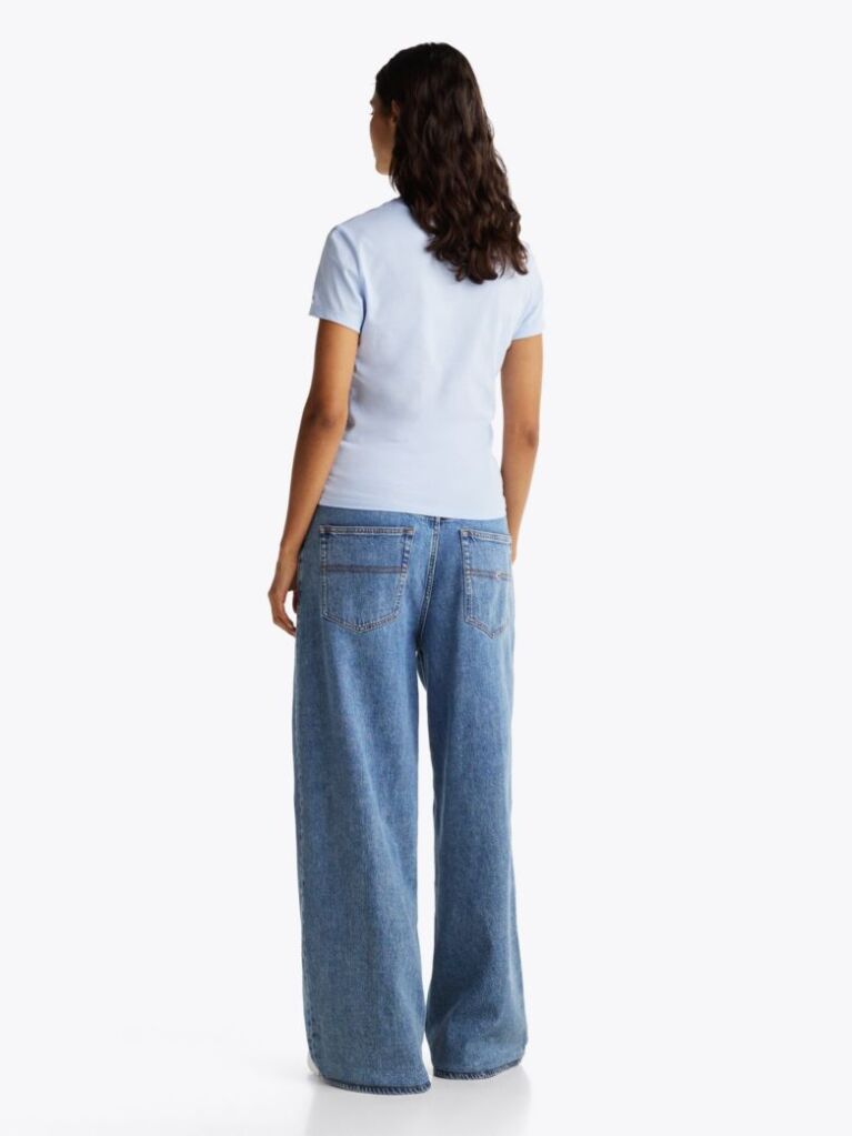 Blue Tricou Slim Cu Logo  Femei