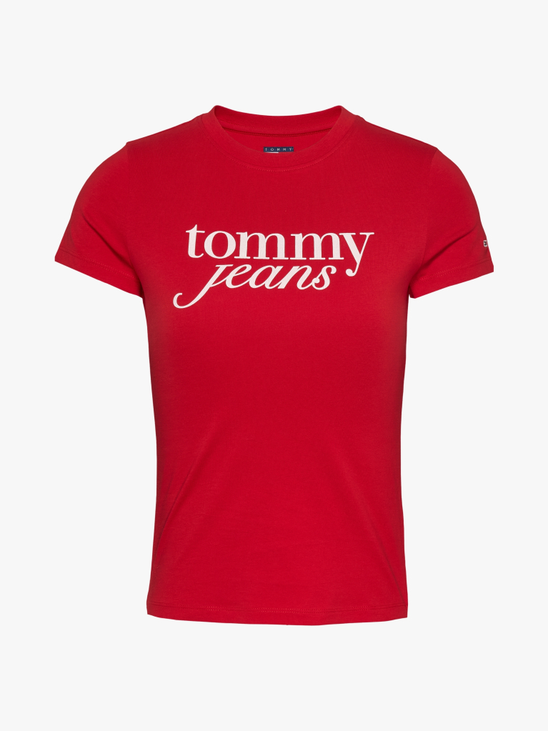 Rosu Tricou Slim Cu Logo  Femei