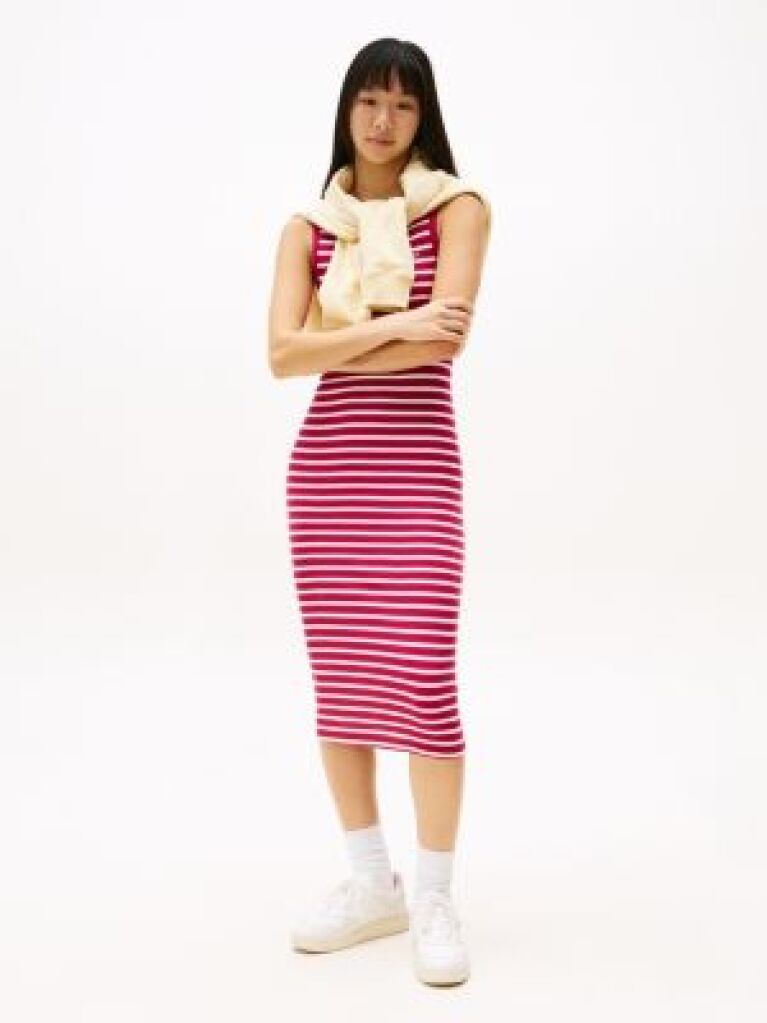 Multi Ribbed Midi Slim Bodycon Dress  Women
