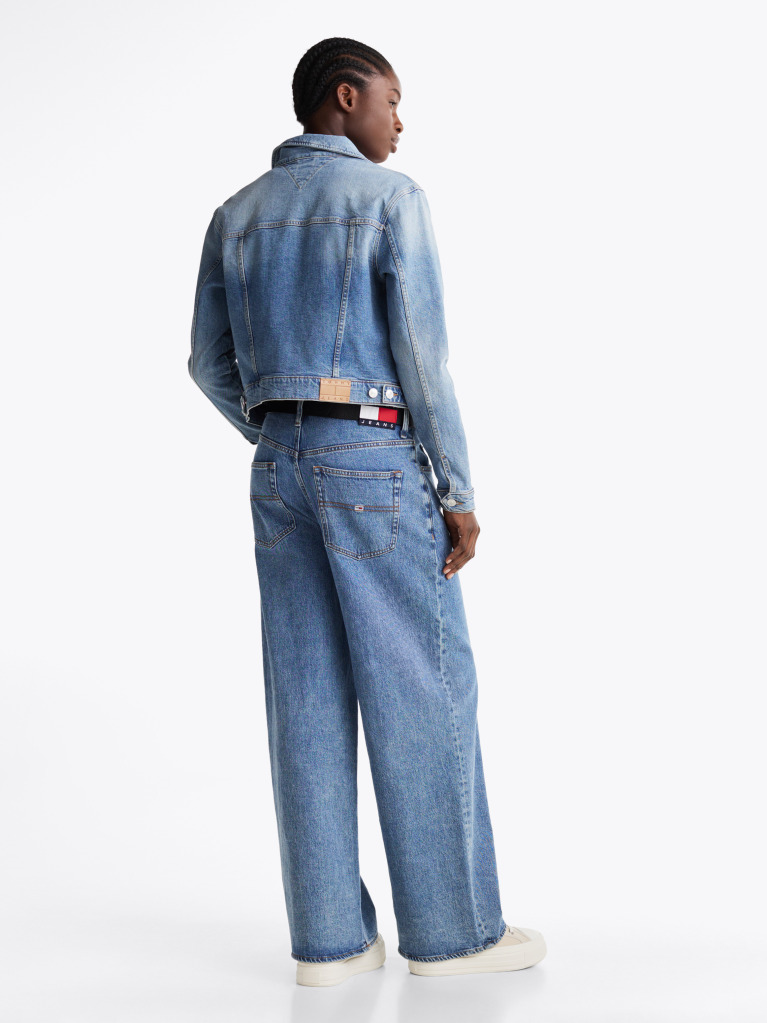 Denim Jacheta Slim Trucker Din Denim  Femei
