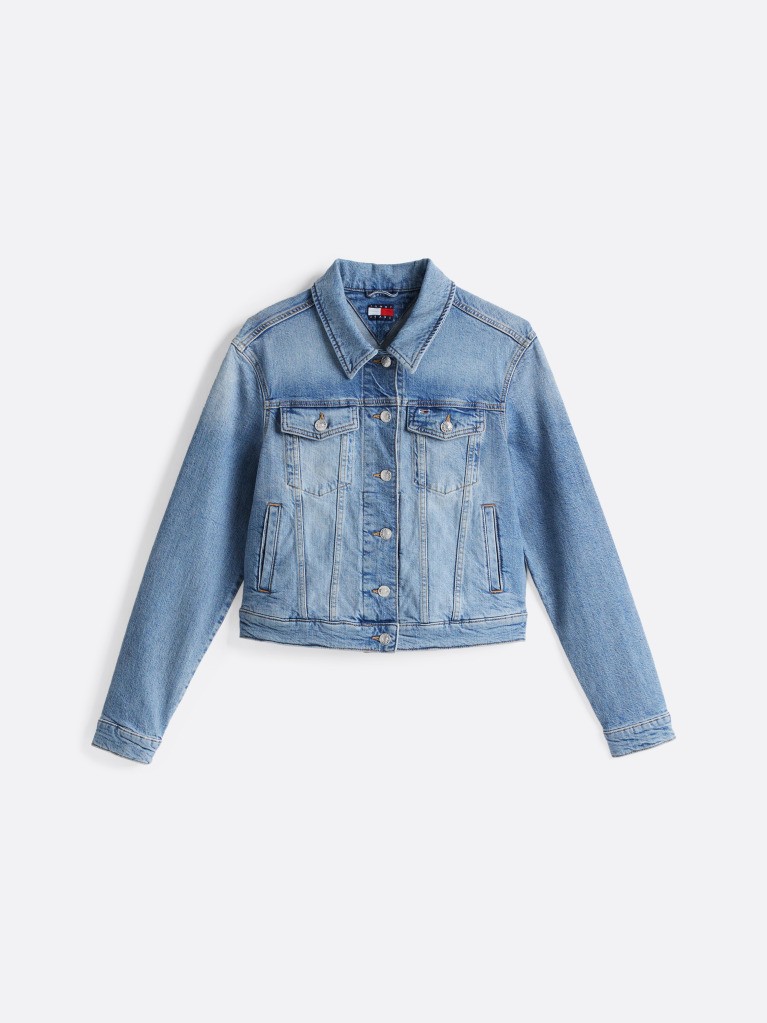 Denim Jacheta Slim Trucker Din Denim  Femei