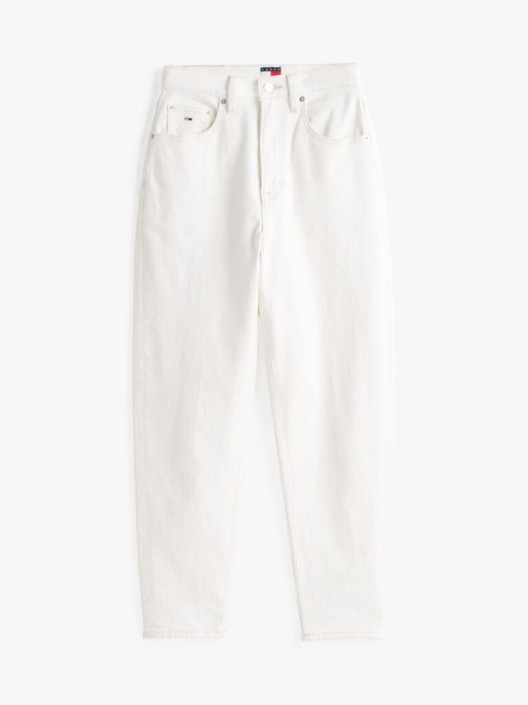 Denim Jeansi Mom Cu Talie Ultra-Inalta Si Spalare Deschisa  Femei