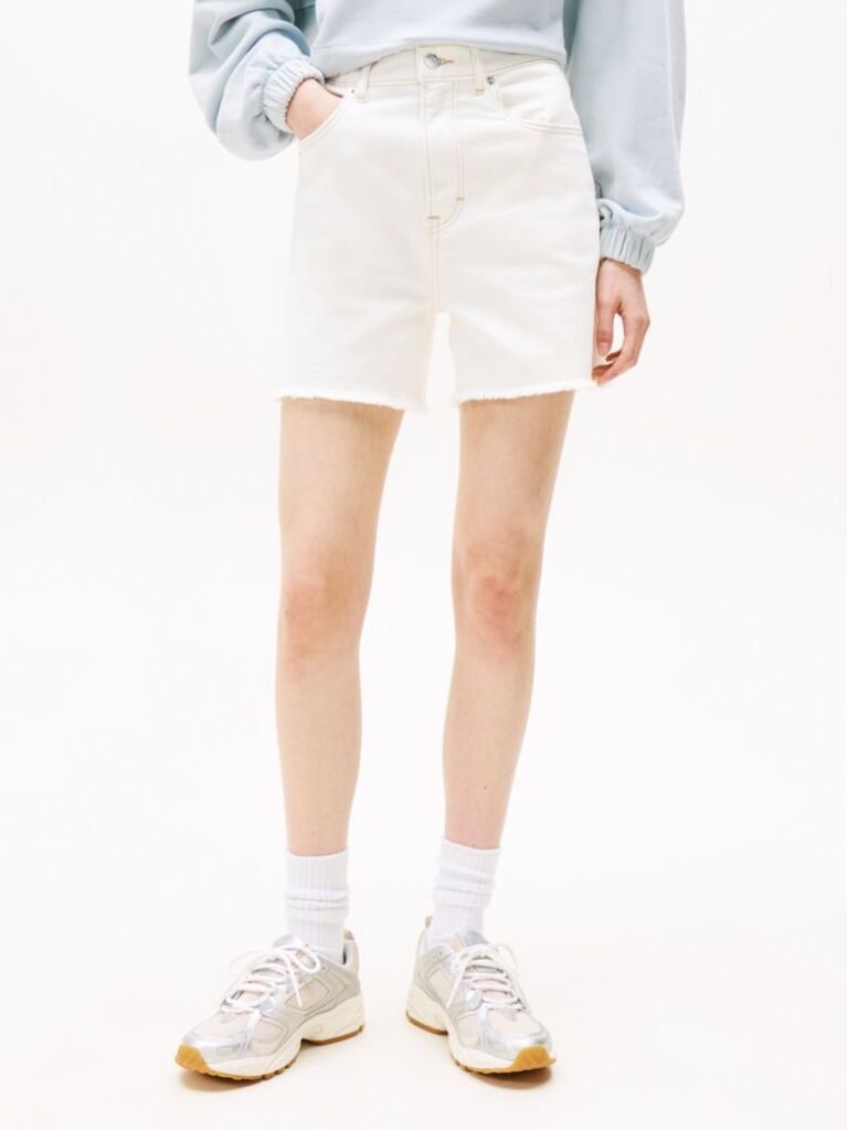 Denim Pantaloni Scurti Mom Din Jeansi Cu Tiv Brut Si Croiala Regulata  Femei