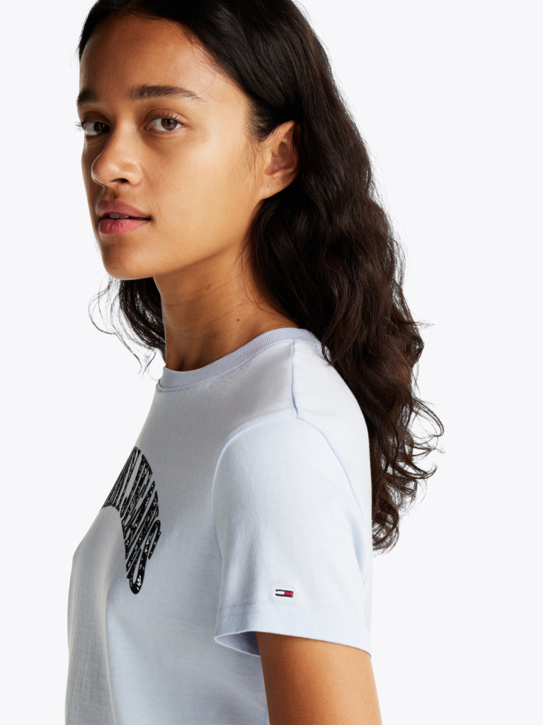 Blue Tricou Cu Logo Floral  Femei