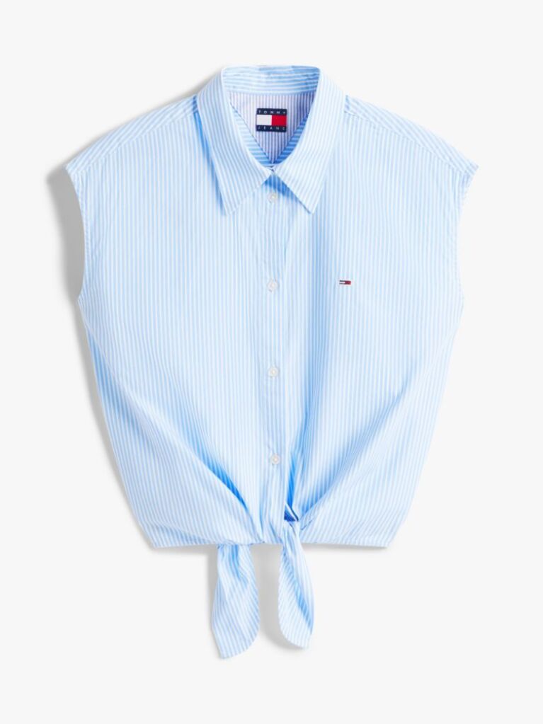 Multi Cropped Cap Sleeve Poplin Shirt  Women