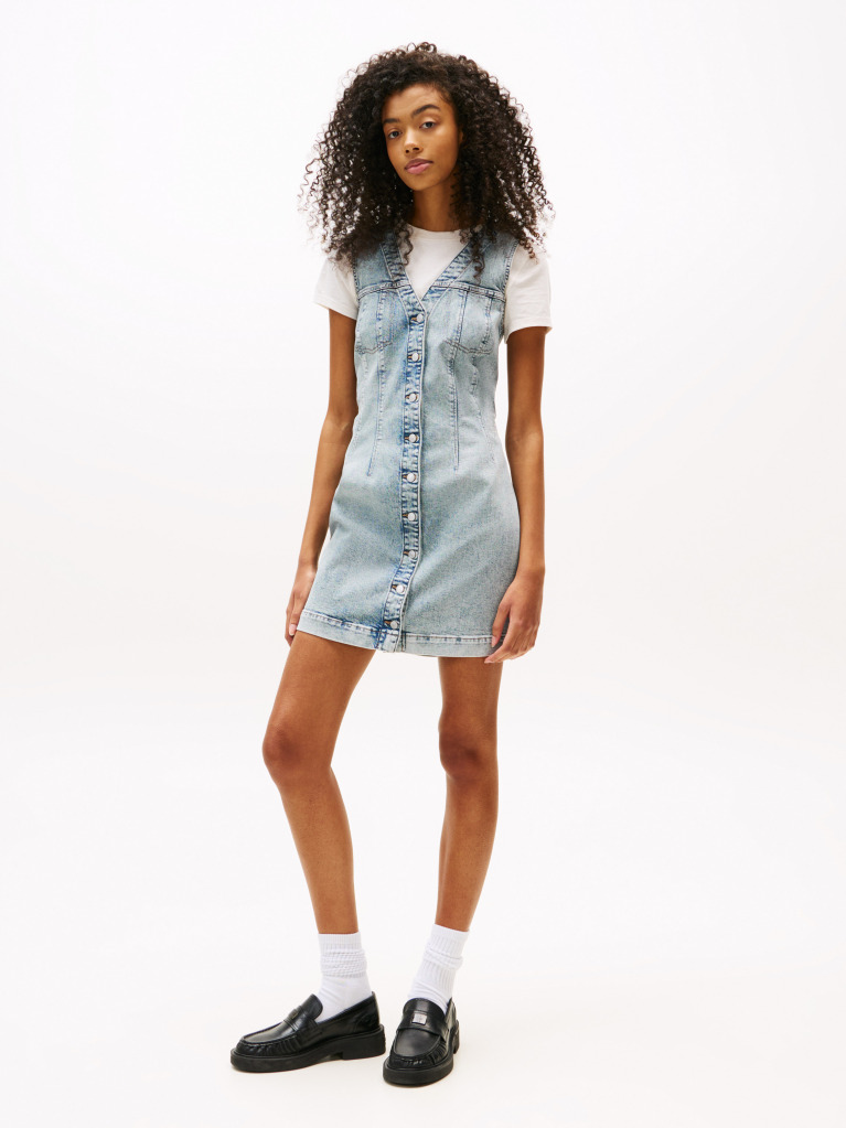 Denim Rochie Slim Mini Din Denim Cu Decolteu In V  Femei