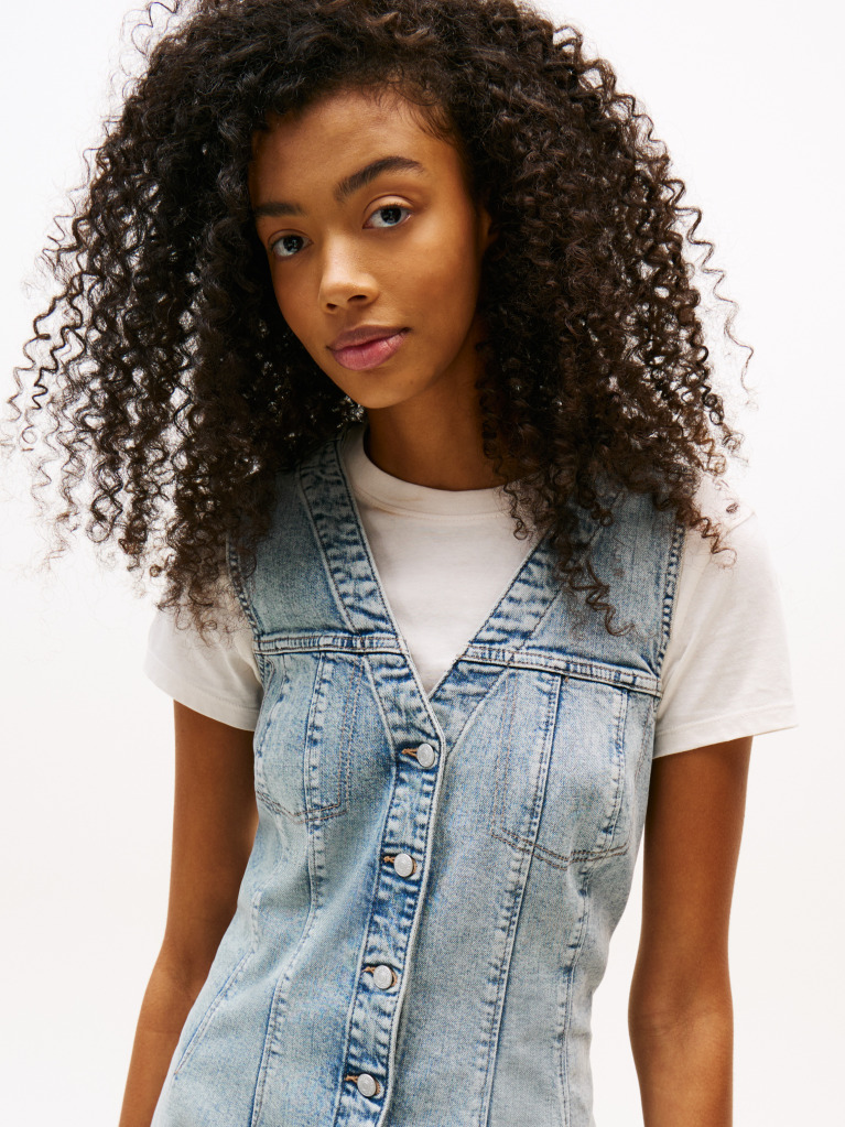 Denim Rochie Slim Mini Din Denim Cu Decolteu In V  Femei