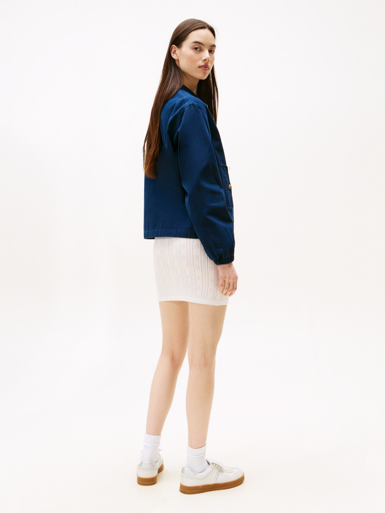Blue Zip-Thru Collared Jacket  Women