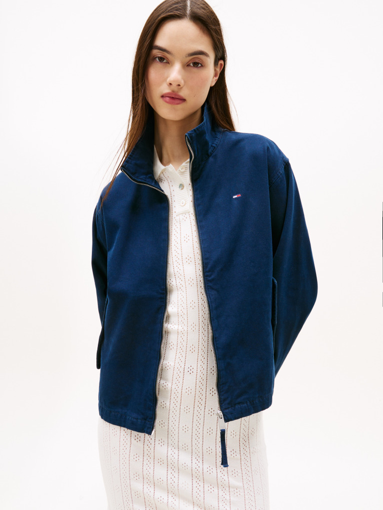 Blue Zip-Thru Collared Jacket  Women
