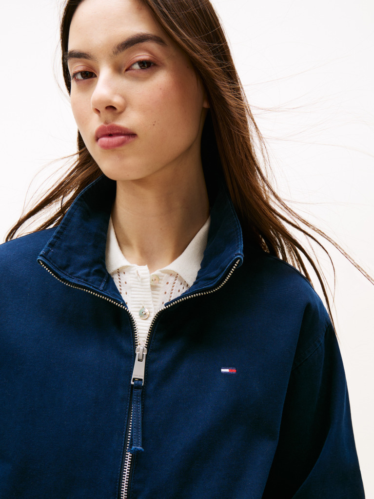 Blue Zip-Thru Collared Jacket  Women