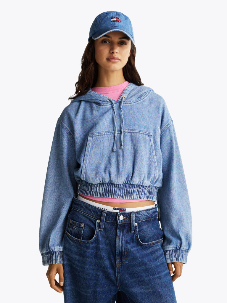 Denim Hanorac Cropped Din Denim  Femei