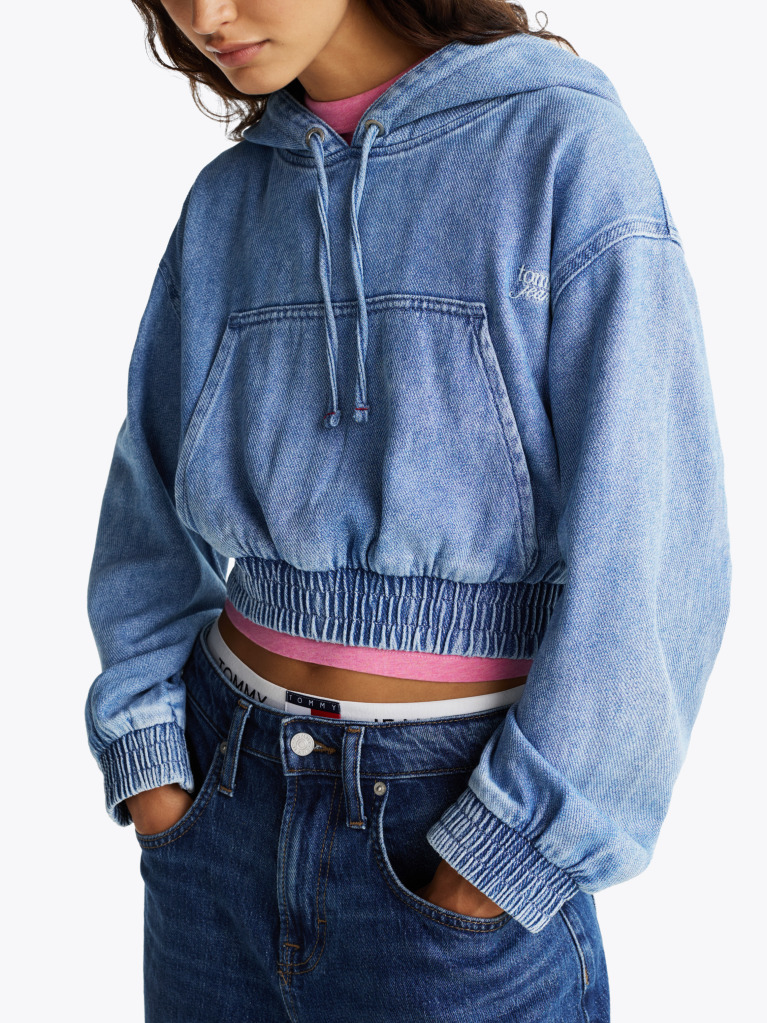 Denim Hanorac Cropped Din Denim  Femei