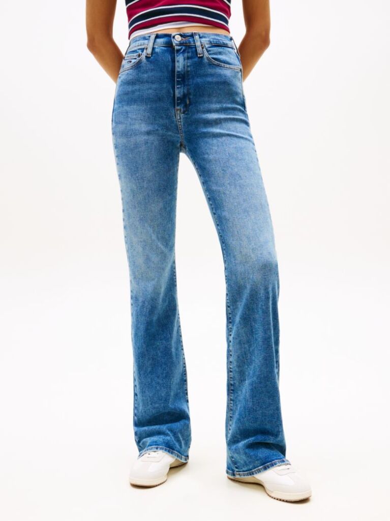 Denim High Rise Skinny Flared Leg Jeans  Women