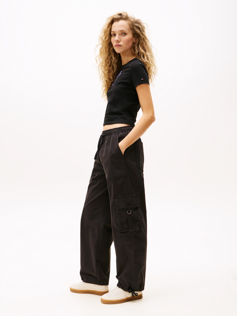 Negru Pantaloni Cargo Largi  Femei