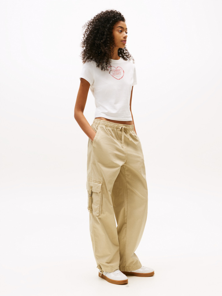 Khaki Pantaloni Cargo Largi  Femei