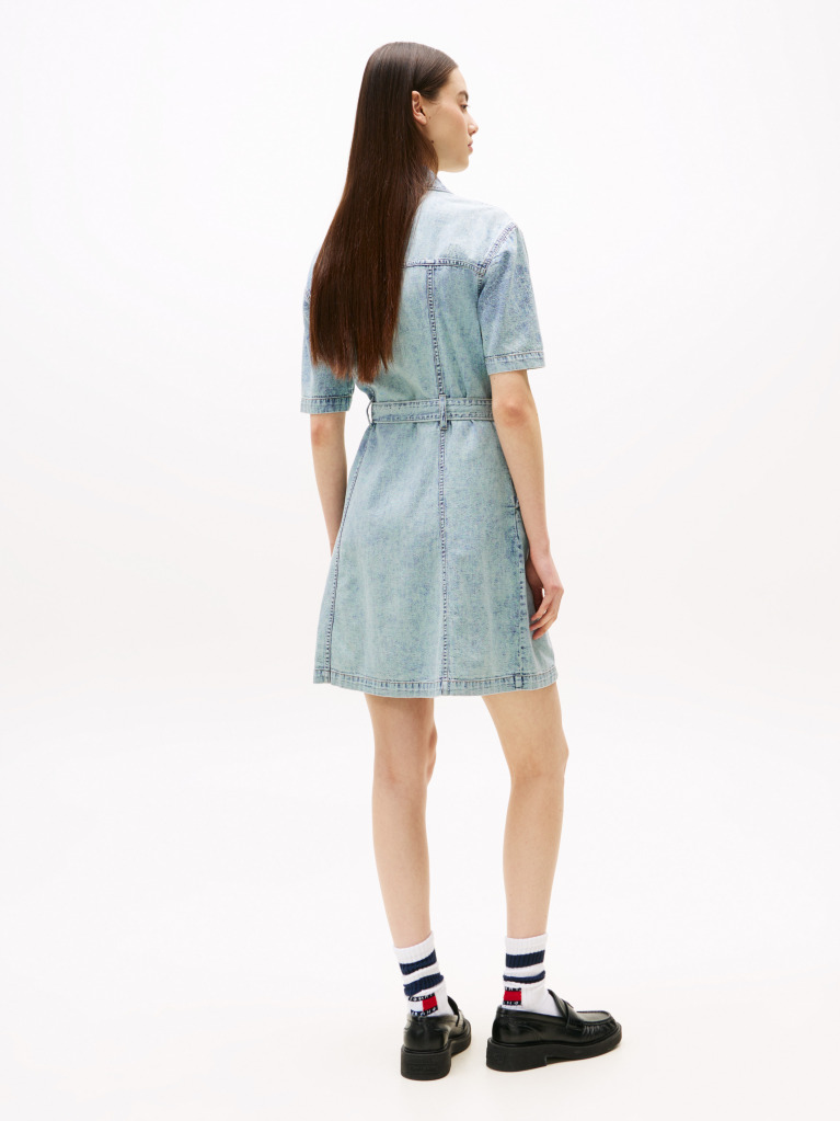 Denim Rochie Mini Denin Cu Curea  Femei