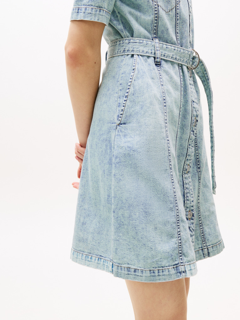 Denim Rochie Mini Denin Cu Curea  Femei