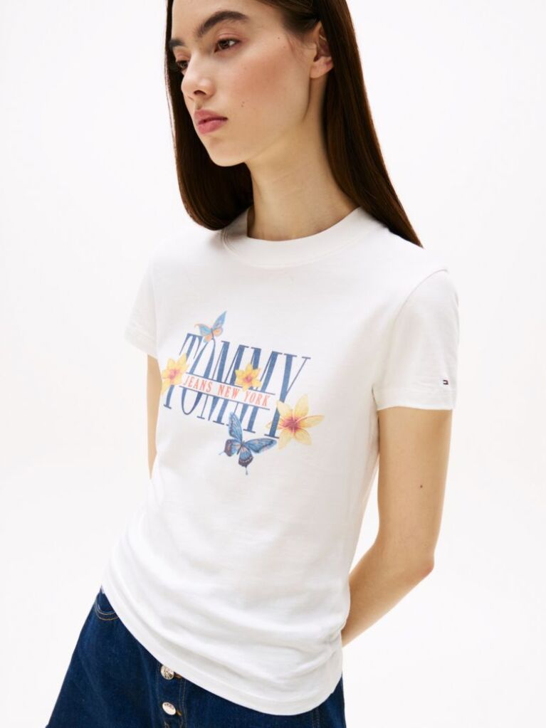 Bej Tricou Butterfly Cu Croiala Slim  Femei