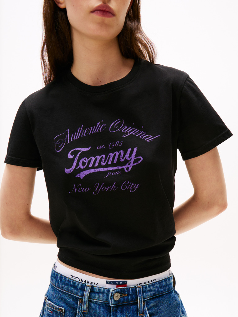 Negru Tricou Regular Essential Cu Logo  Femei