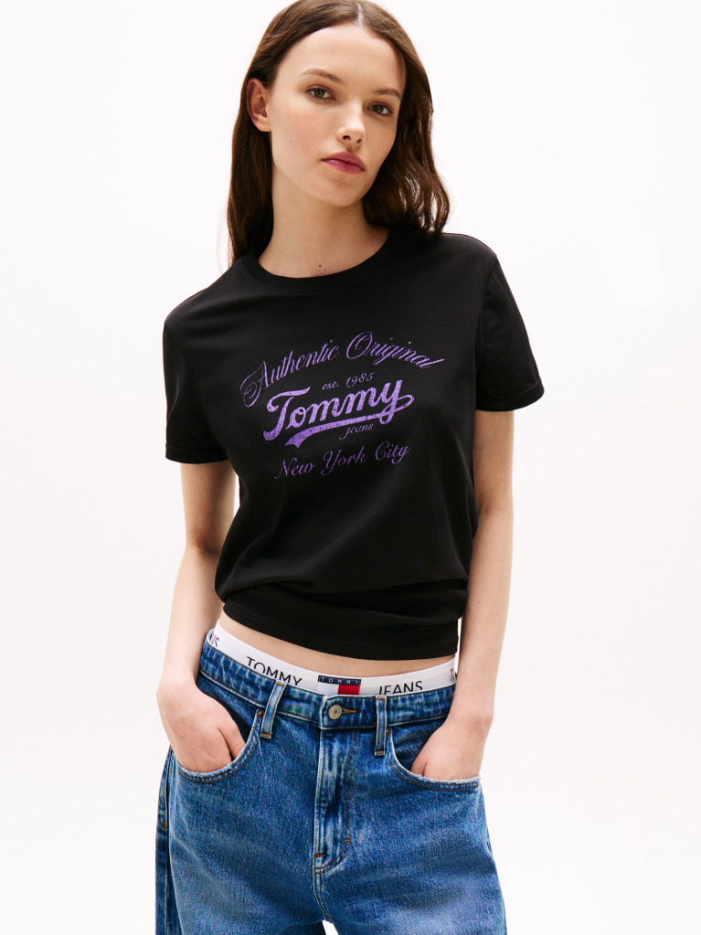 Negru Tricou Regular Essential Cu Logo  Femei