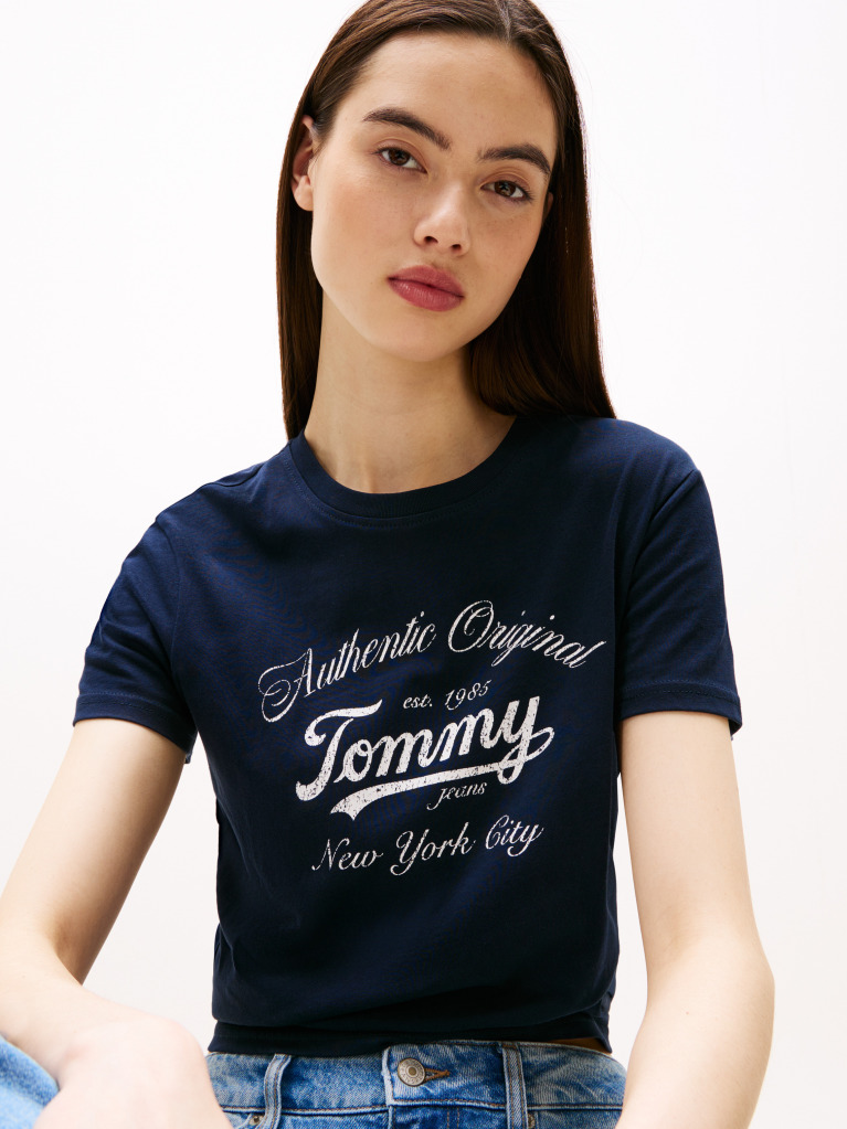 Blue Tricou Regular Essential Cu Logo  Femei