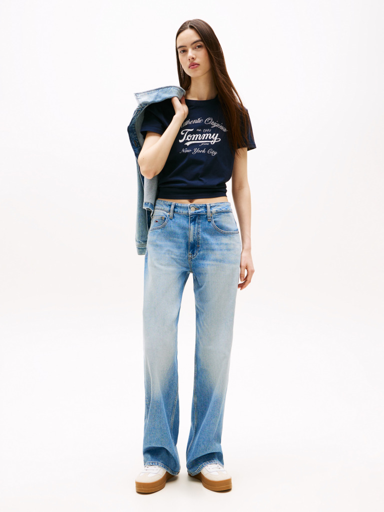 Blue Tricou Regular Essential Cu Logo  Femei