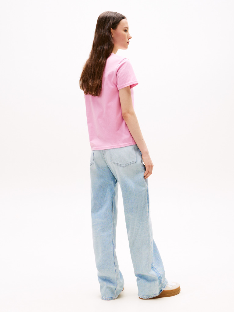 Roz Tricou Regular Essential Cu Logo  Femei