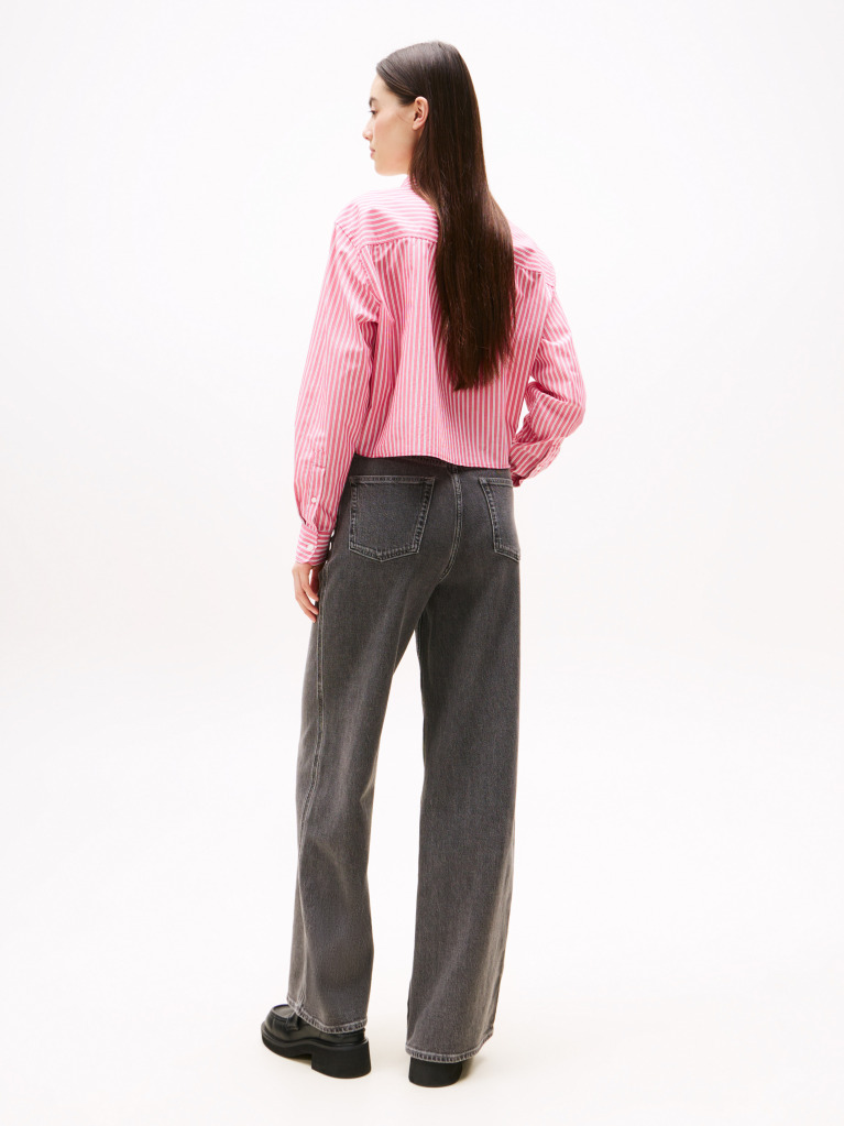 Multi Camasa Crop Relaxata Cu Broderie Crest  Femei