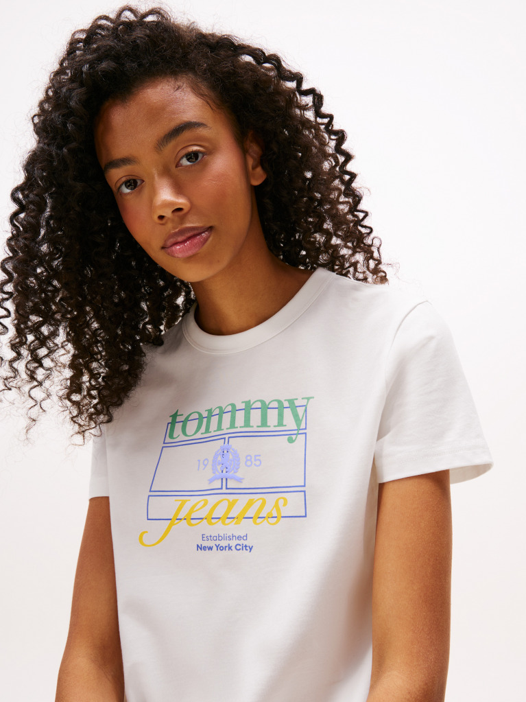 Bej Tricou Crest Regular Cu Steagul  Femei